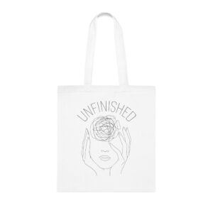 Unfinished Cotton Tote with Double-Sided Print Colourful Reusable Shopping Bag Eco-Friendly Everyday Tote Gift for Neurodivergent Friends