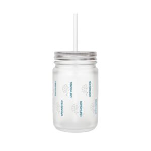 UNFINISHED Mason Jar Glass. Frosted Glass Mental Health Mug, 12oz Lid & Straw Cup, Inspirational Neurodivergent Gift